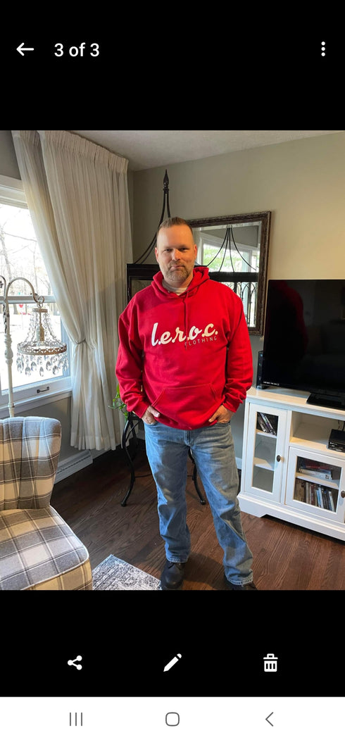 l.e.r.o.c. clothing hoodie red/white